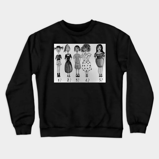 Girl type Crewneck Sweatshirt by The artist of light in the darkness 